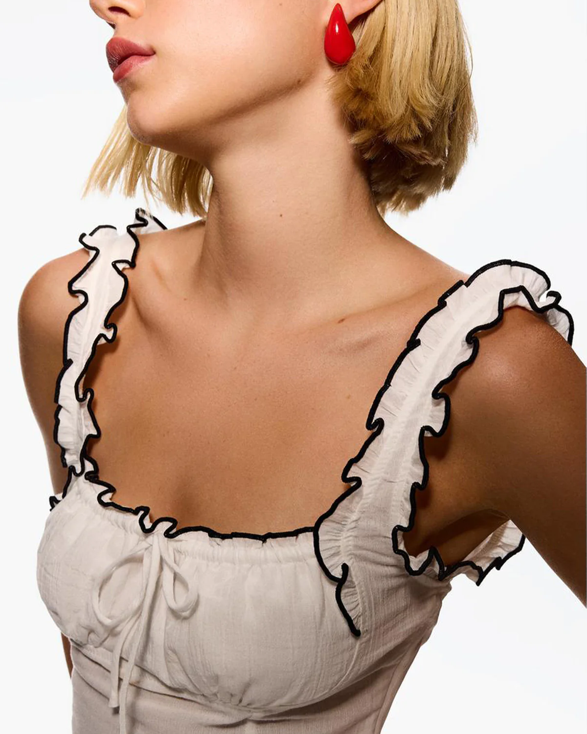 Ruffled Edge Crop Top